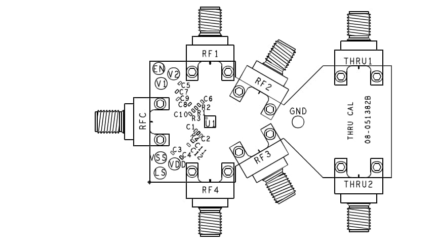 Analog Devices Inc. ADRF5042-EVALZ Evaluation Board Analog Devices Inc. ADRF5042-EVALZ Evaluation Board